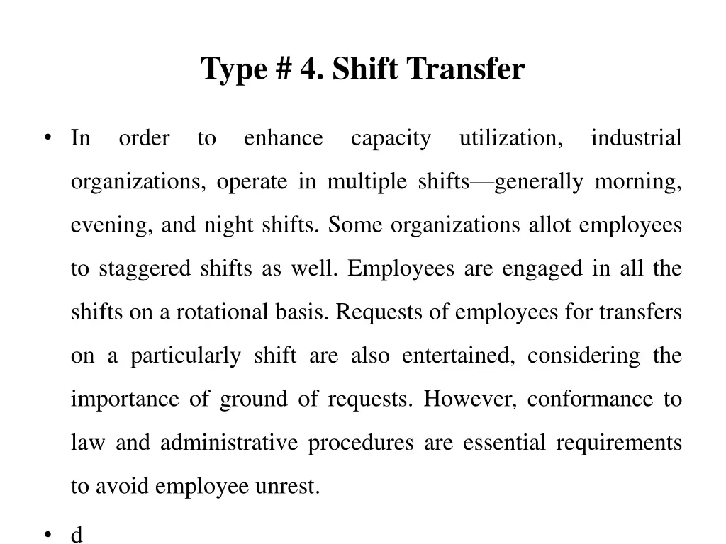 type 4 shift transfer