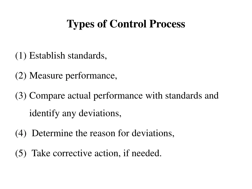 types of control process