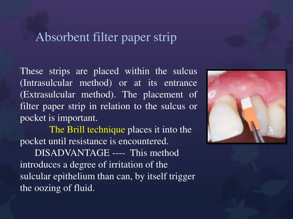 absorbent filter paper strip