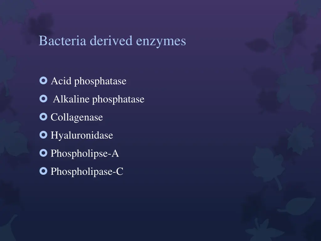 bacteria derived enzymes