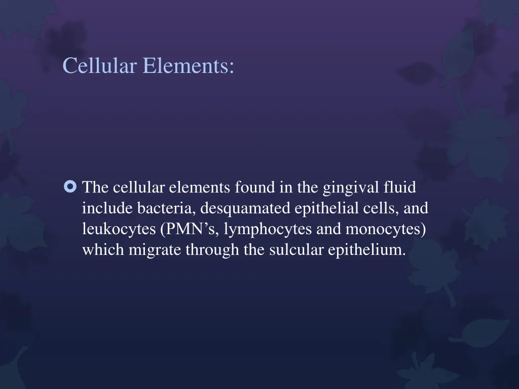 cellular elements