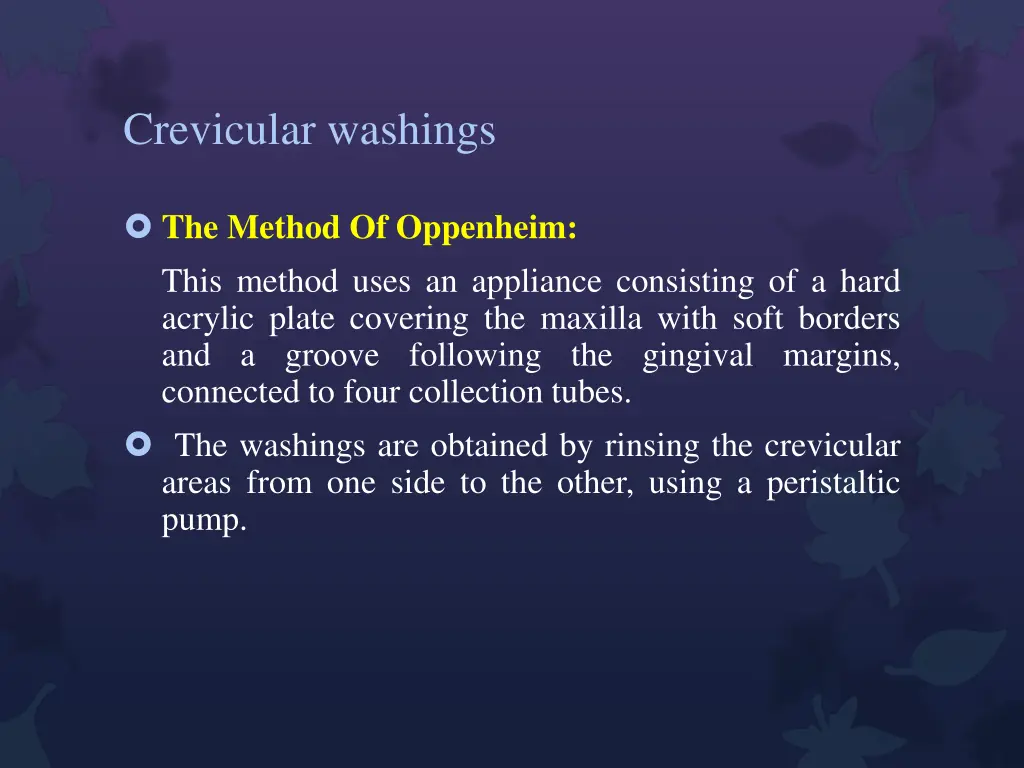 crevicular washings