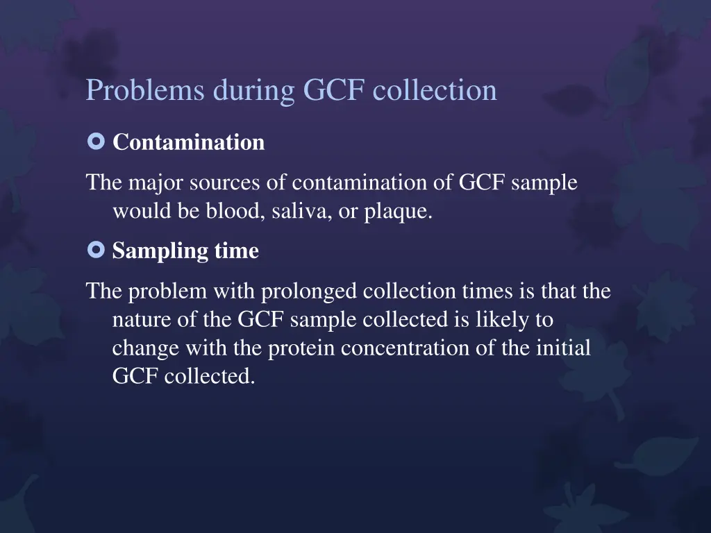 problems during gcf collection