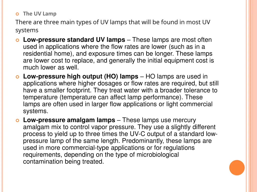 the uv lamp there are three main types