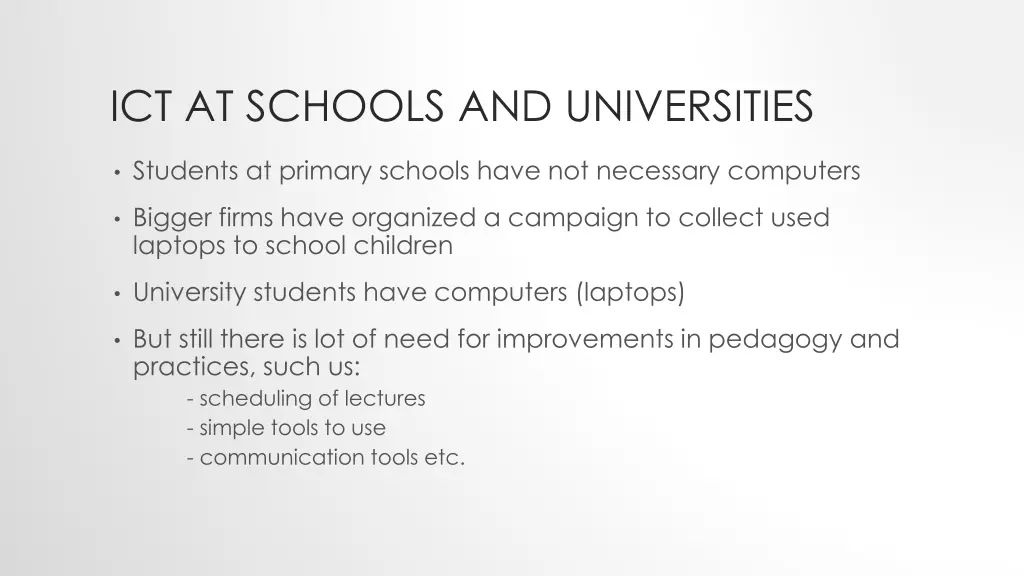 ict at schools and universities