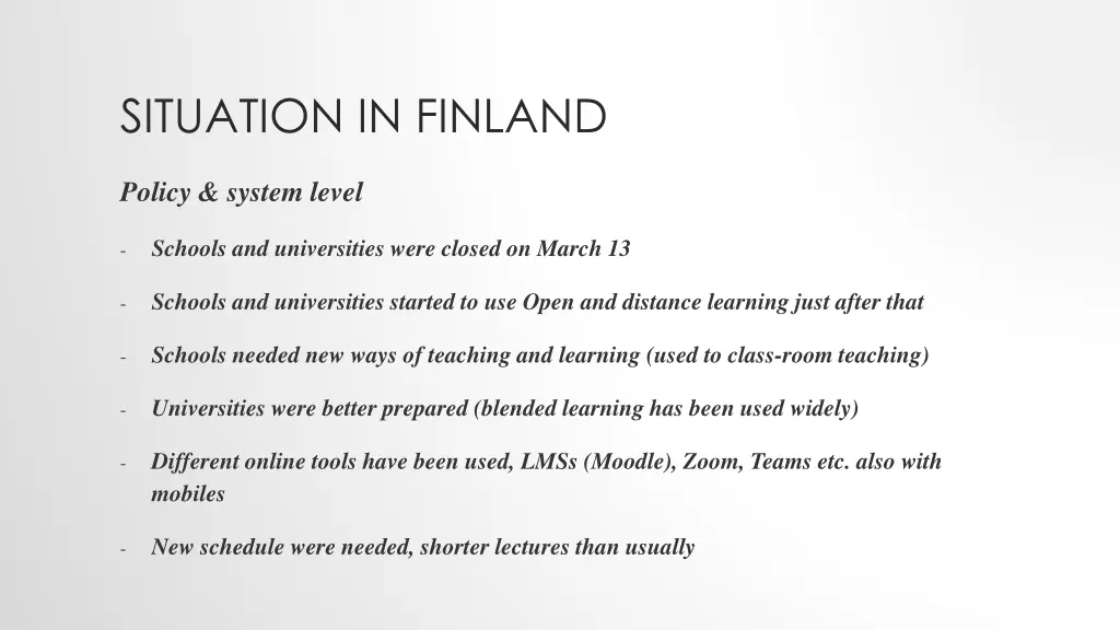 situation in finland