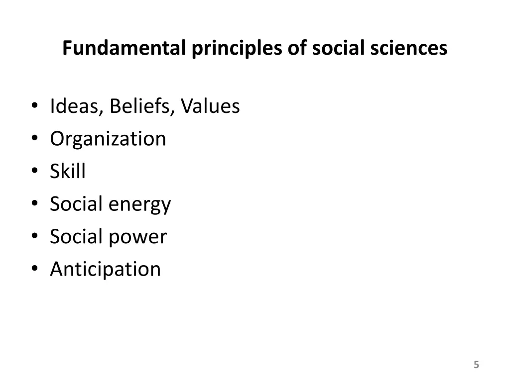 fundamental principles of social sciences