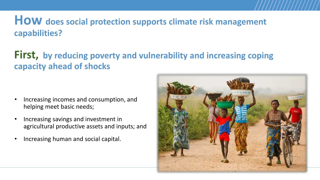 how does social protection supports climate risk