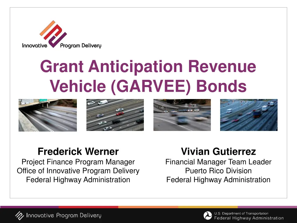 grant anticipation revenue vehicle garvee bonds 1