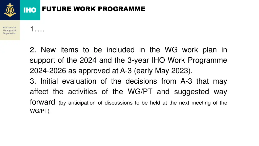 future work programme