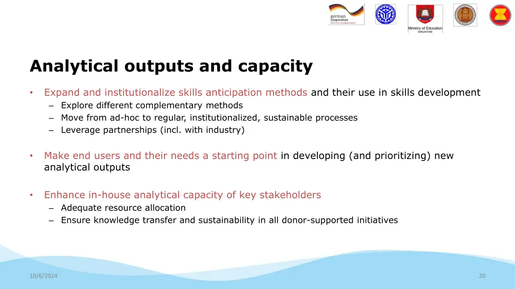 analytical outputs and capacity 1