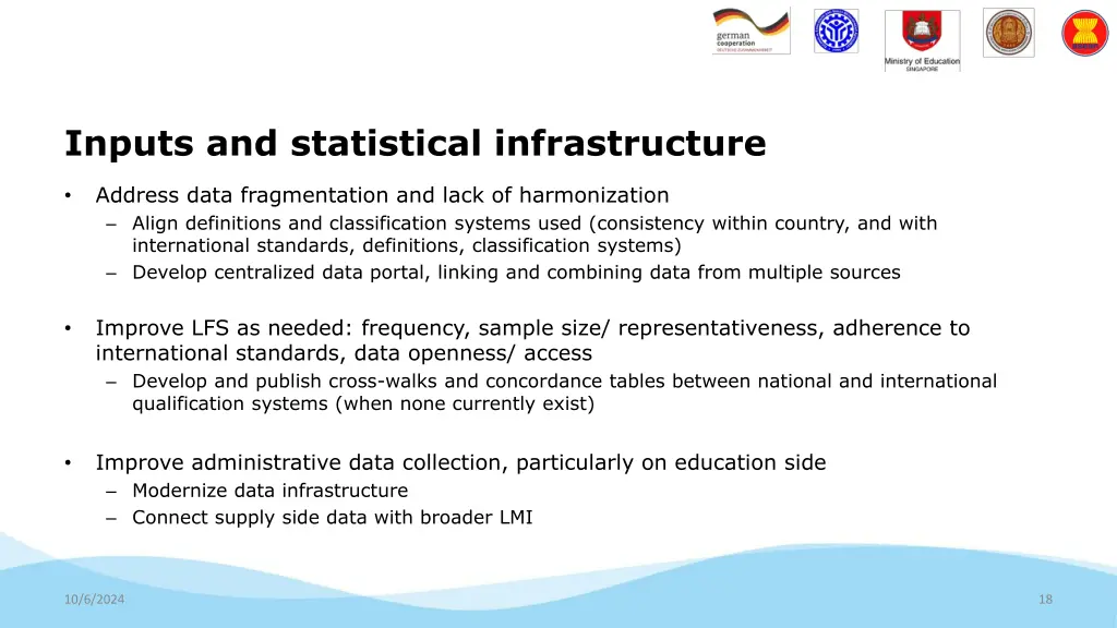 inputs and statistical infrastructure 1