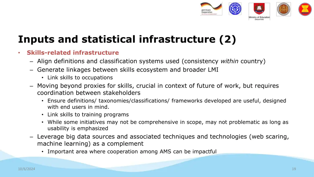 inputs and statistical infrastructure 2 1