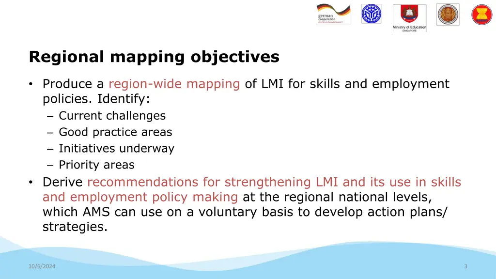 regional mapping objectives