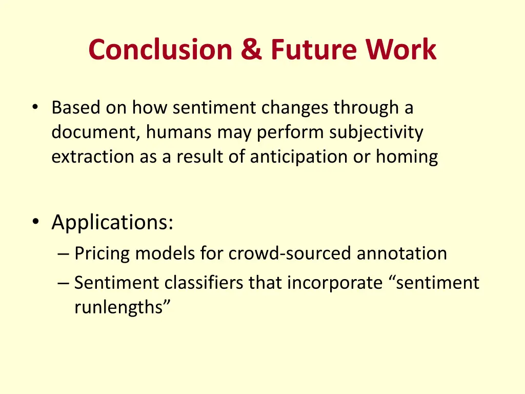 conclusion future work