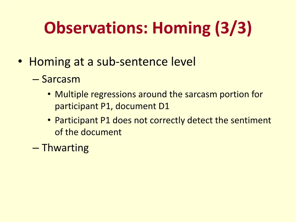 observations homing 3 3