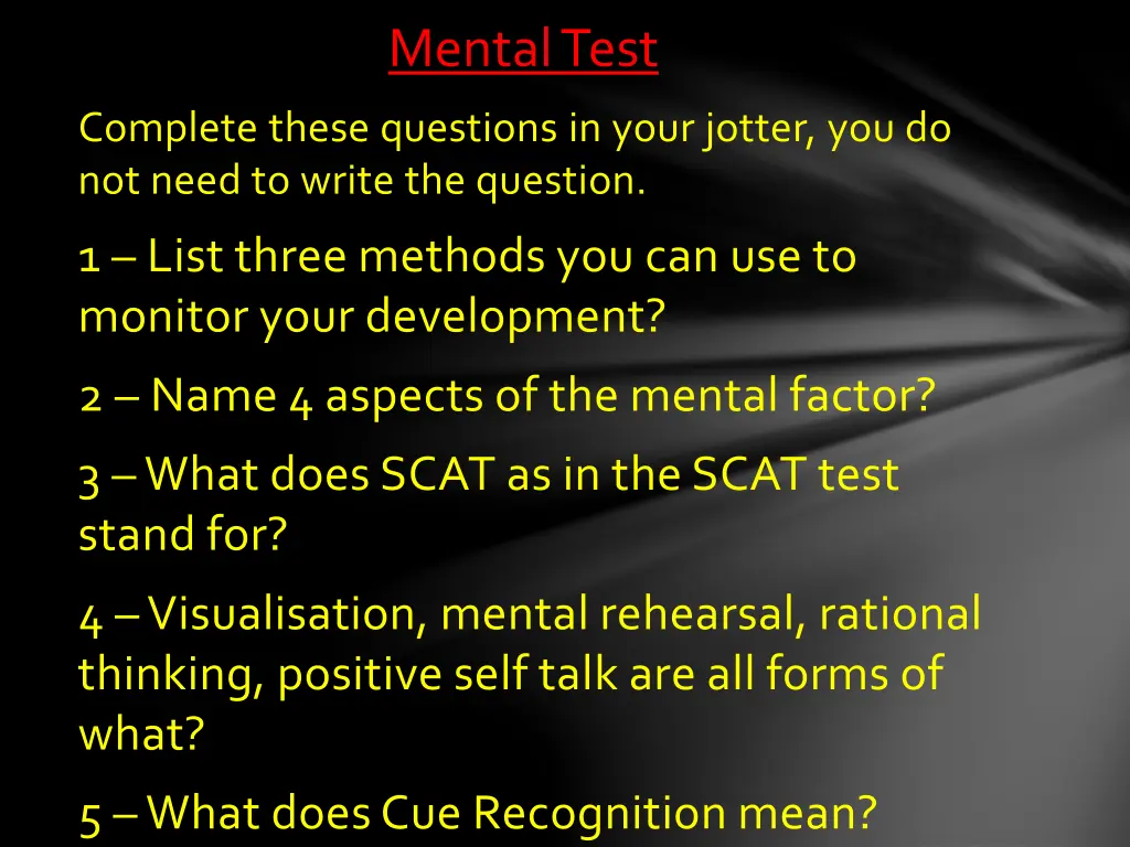 mental test