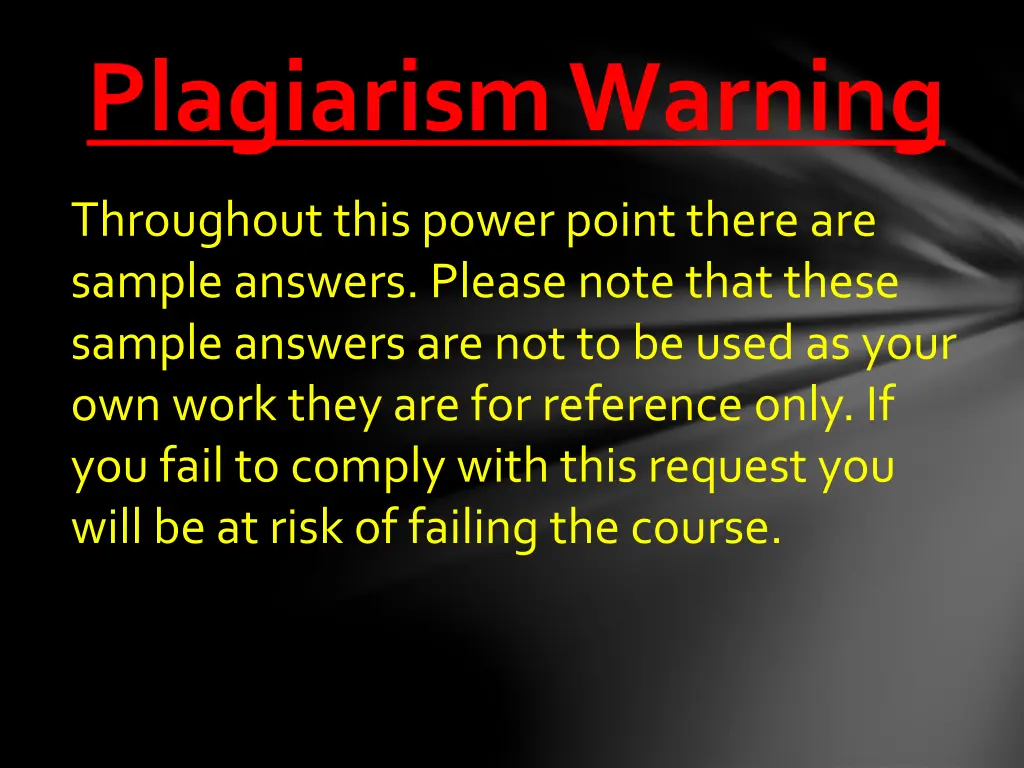 plagiarism warning