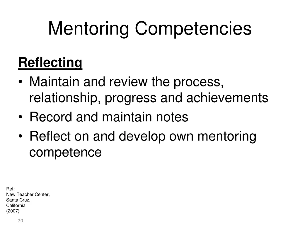 mentoring competencies