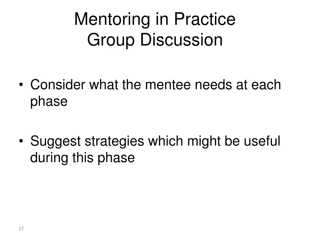 mentoring in practice group discussion