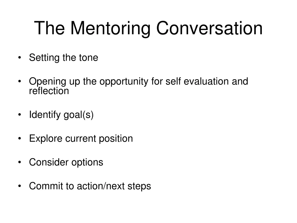 the mentoring conversation