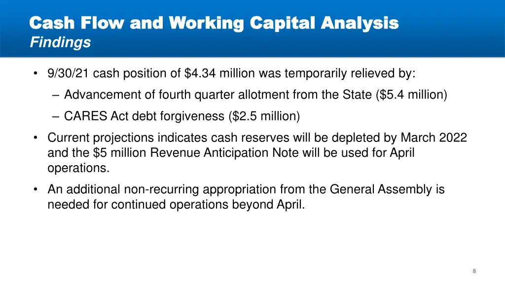 cash flow and working capital analysis cash flow 4