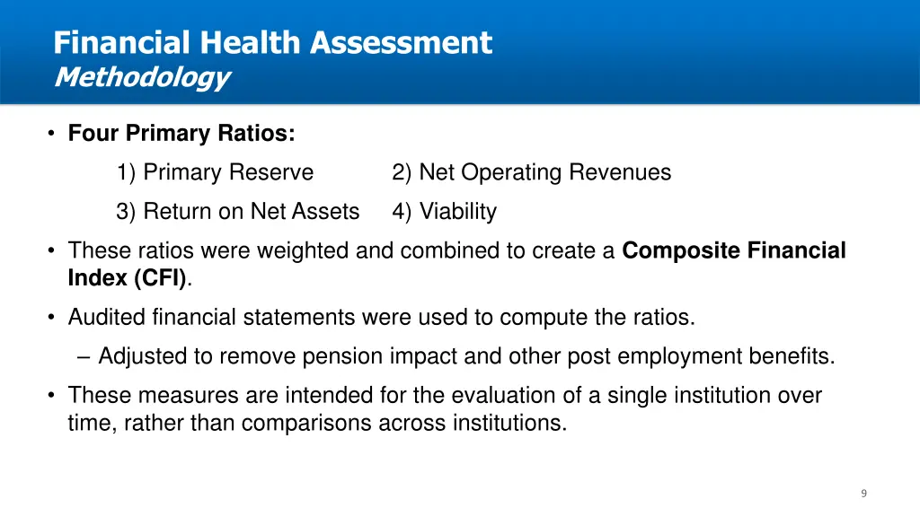 financial health assessment methodology