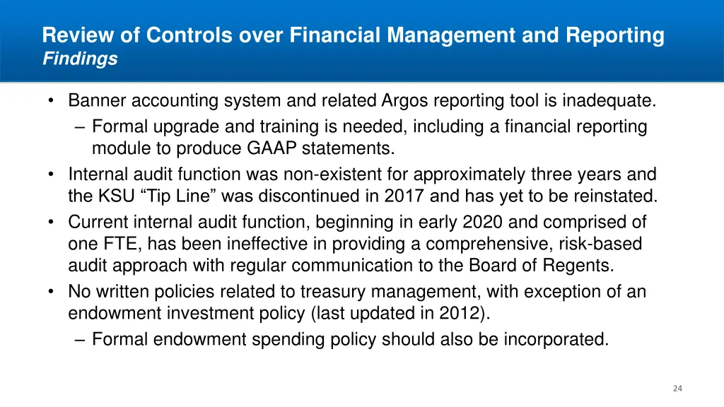 review of controls over financial management 1