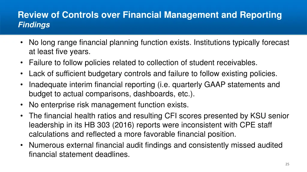 review of controls over financial management 2