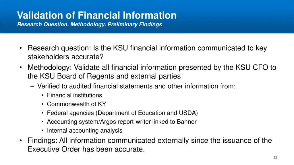 validation of financial information research