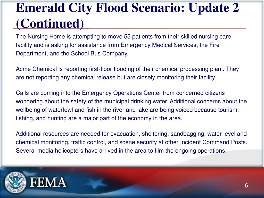 emerald city flood scenario update 2 continued