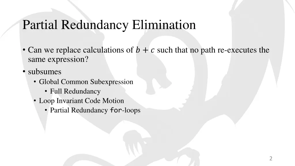 partial redundancy elimination