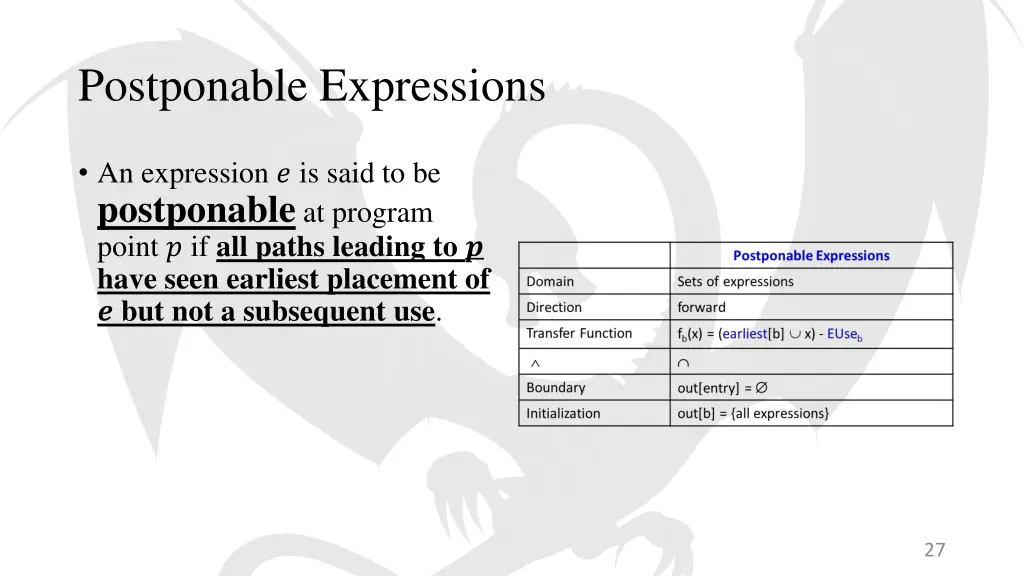 postponable expressions 1