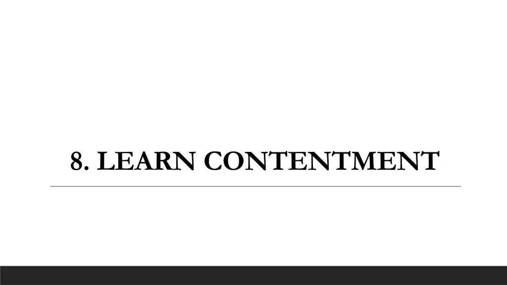 8 learn contentment