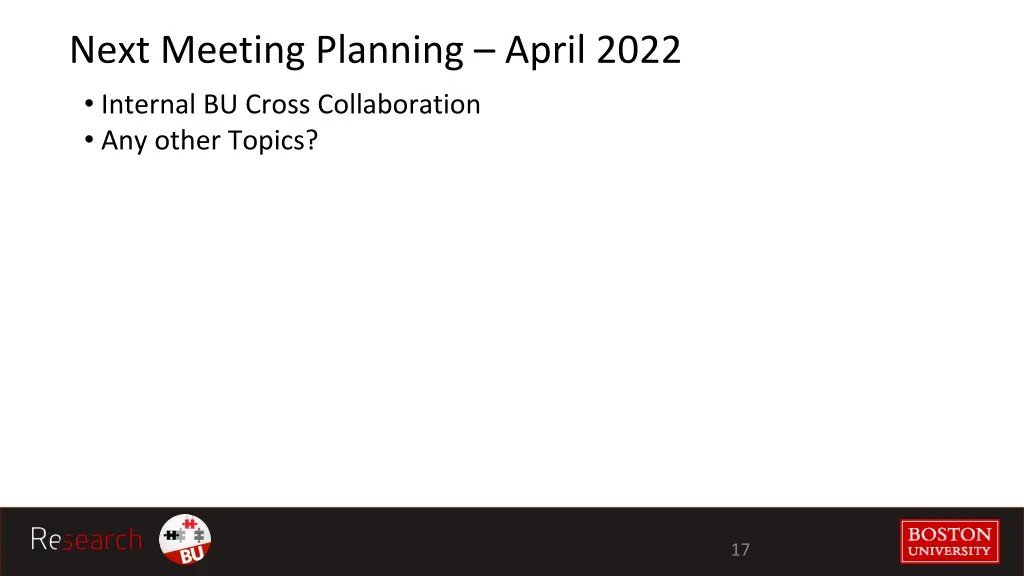 next meeting planning april 2022 internal