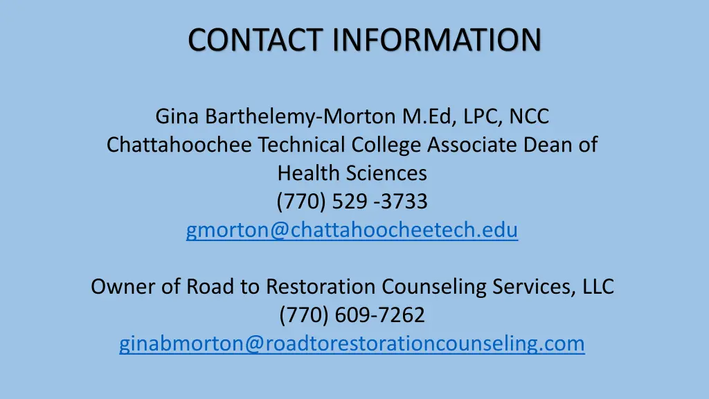 contact information