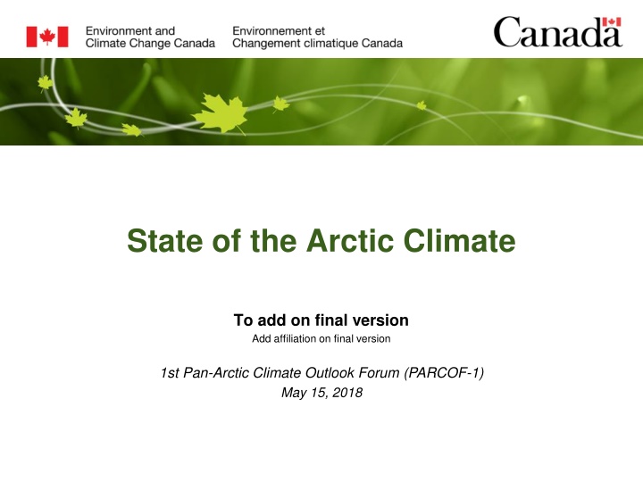 state of the arctic climate