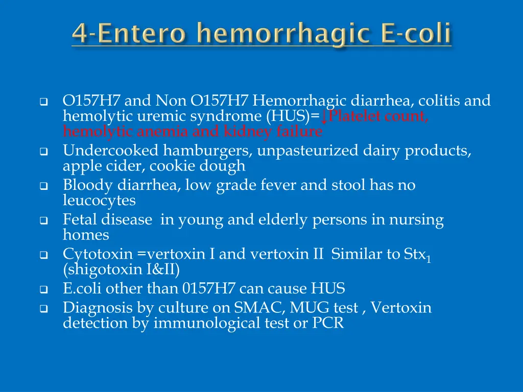 o157h7 and non o157h7 hemorrhagic diarrhea