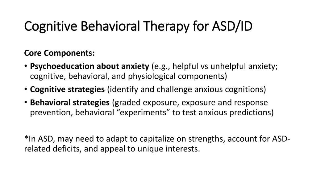 cognitive behavioral therapy for asd id cognitive