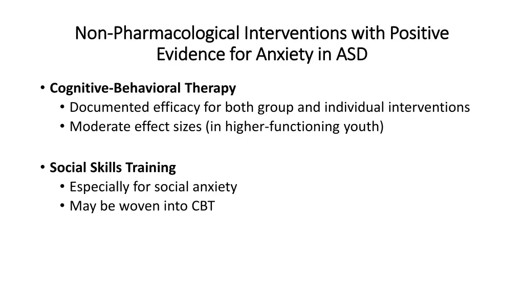 non non pharmacological interventions with