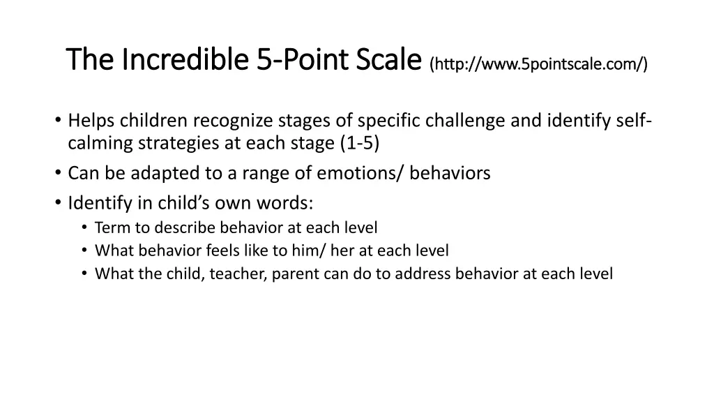 the incredible 5 the incredible 5 point scale