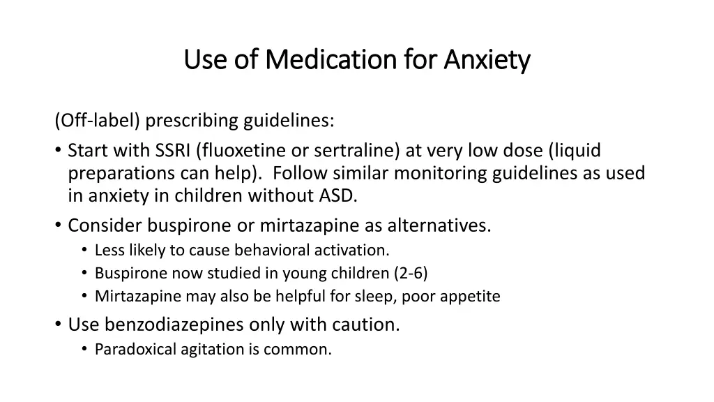 use of medication for anxiety use of medication