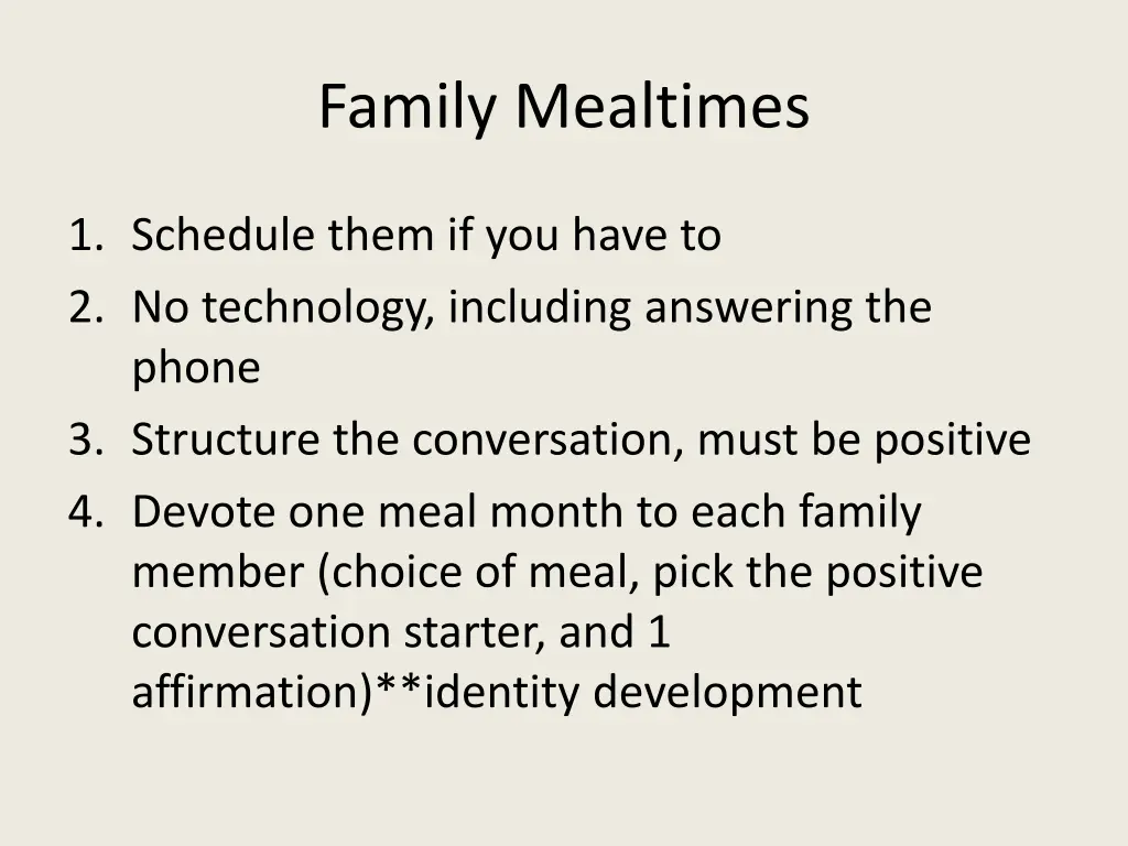 family mealtimes