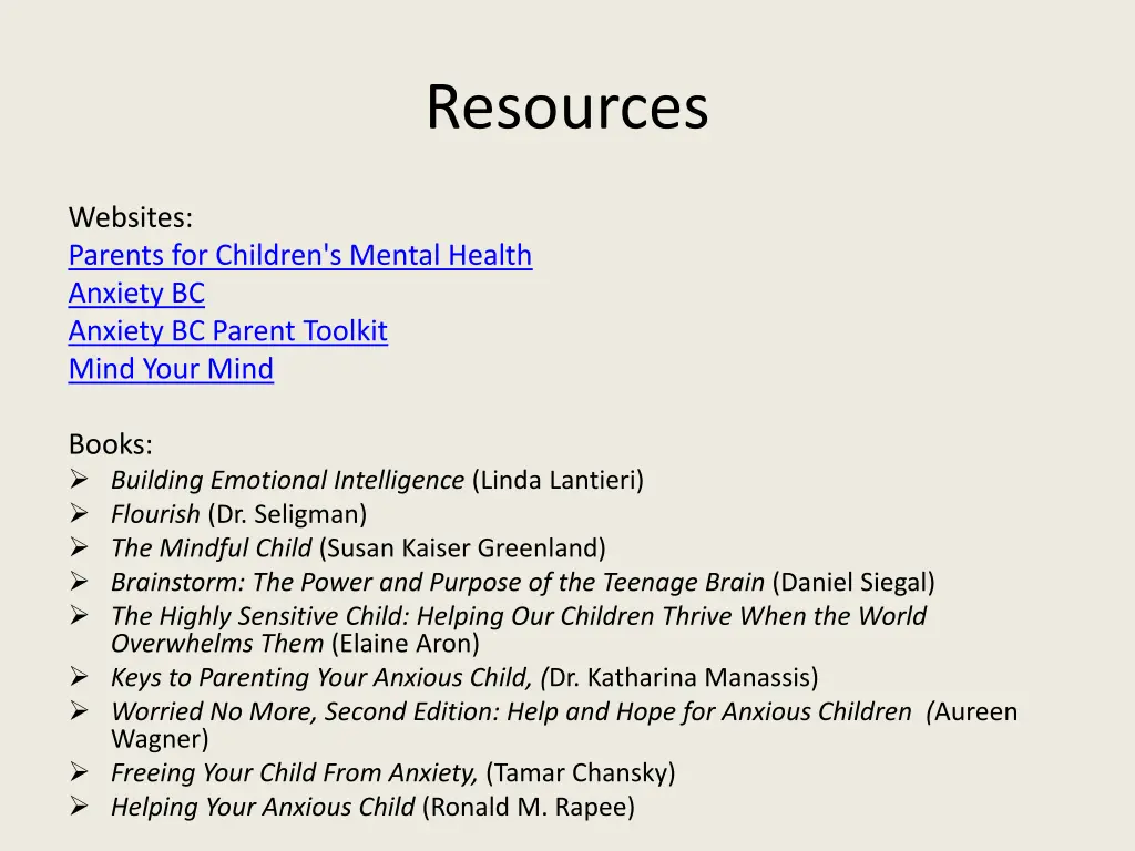 resources