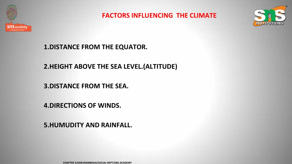 factors influencing the climate