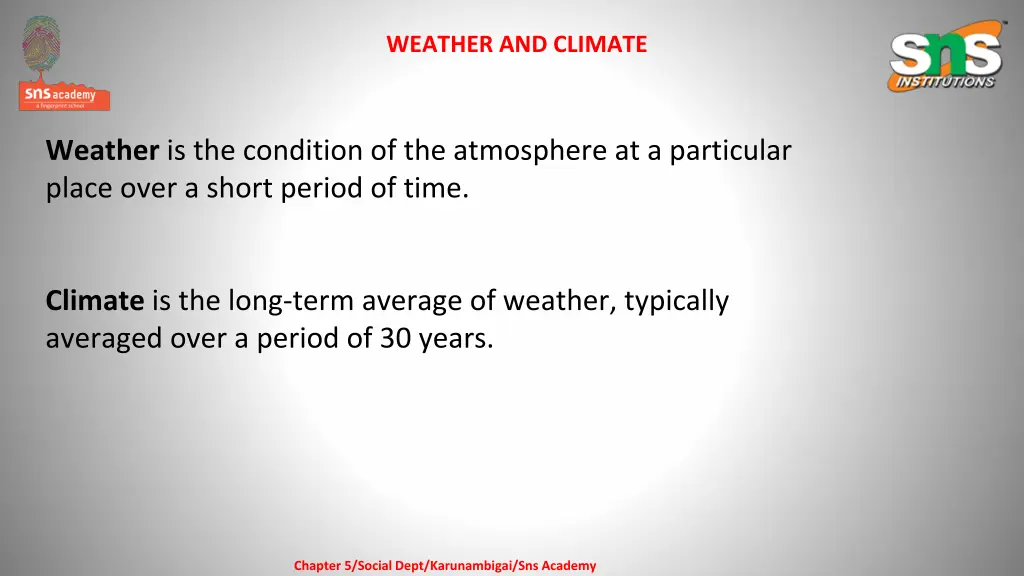 weather and climate