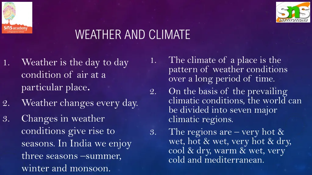 weather and climate