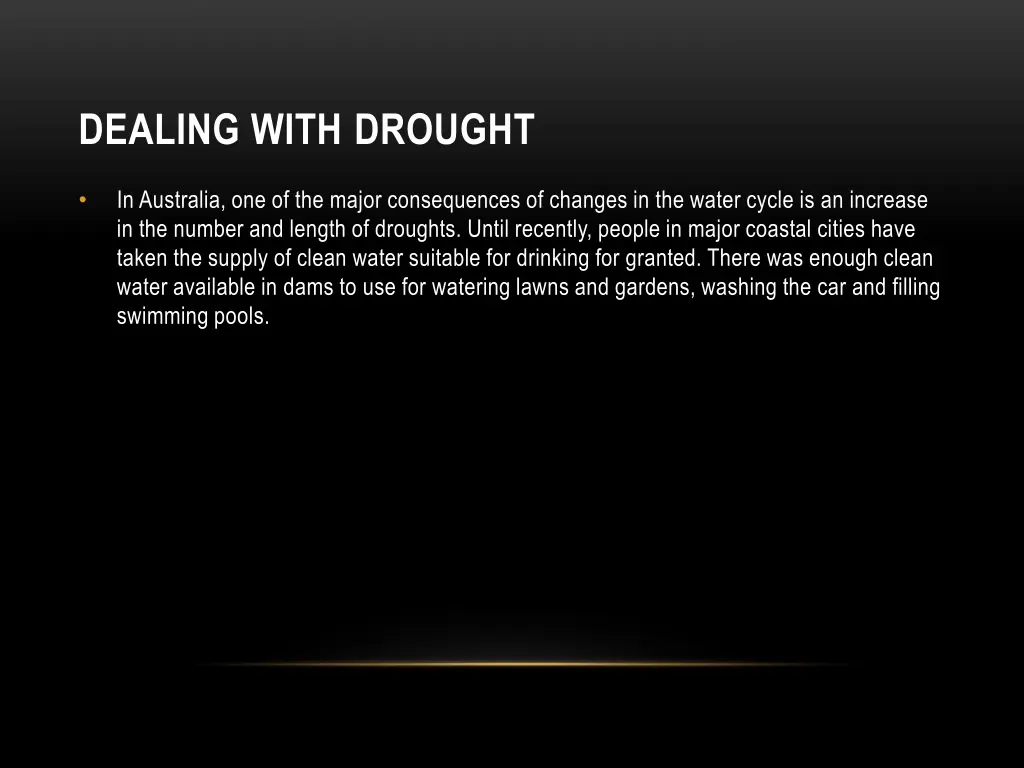 dealing with drought