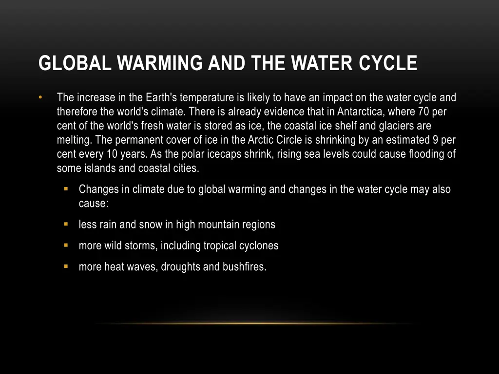 global warming and the water cycle