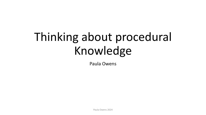 thinking about procedural knowledge